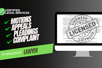 draft appeals, court motions, complaints and pleadings
