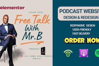 design podcast website with RSS feed import for apple spotify and music websites