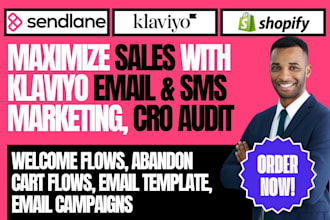 maximize shopify sales with klaviyo sendlane email sms flows campaigns cro audit