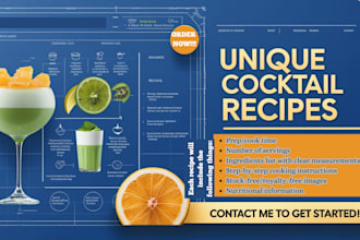 create unique cocktail recipes, energy drink beverage smoothie food