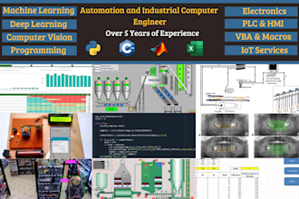 do machine learning, electronics,  python, matlab, automation, iot and plc tasks