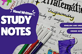 provide handwritten study notes, letters and assignments neat and customized