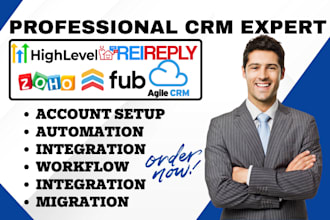 gohighlevel zoho crm follow up boss automation agile crm rei reply integration