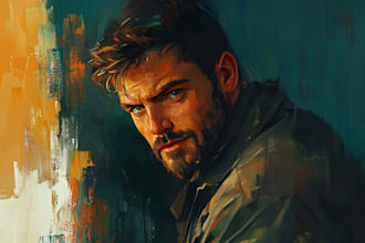 do digital art realistic digital oil painting portrait