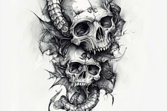 develop custom tattoo design, sketch