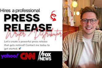 write and distribute newsworthy press release to premium media site