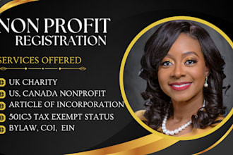 do US non profit, UK charity, canada nonprofit registration, cra, cio, 501c3 tax