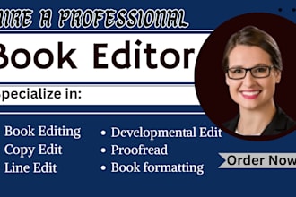do english proof reading, developmental edit, google docs, book type setting