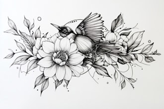 create tattoo design with mandala, flowers or custom