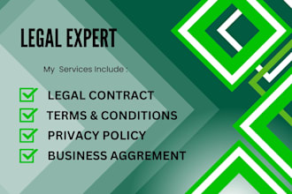 write legal contracts, agreements, nda, terms and condition, privacy policy
