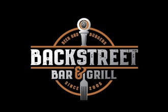 design modern bar and grill logo