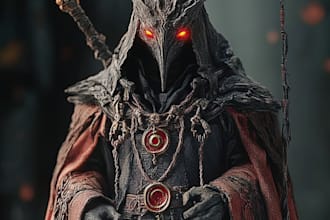 create a fantasy horror character art