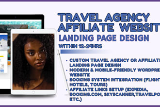 wordpress travel agency landing page, travel affiliate landing page for 24hrs