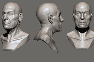 do 3d character model 3d head sculpt 3d model 3d printing in blender stl file