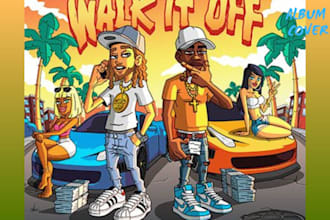 anime or cartoon album cover mixtape hiphop or rock album or single punk