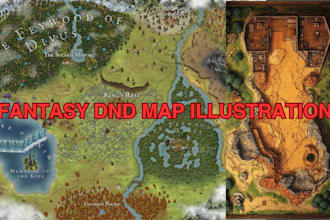 design 2d fantasy dnd map, battle map inkarnate map illustration cartography