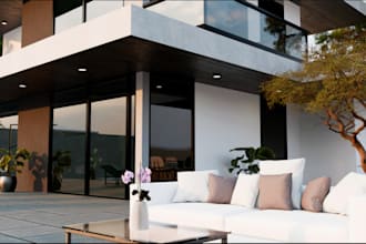 render 3d architectural interior and exterior design ,sweet home, blender