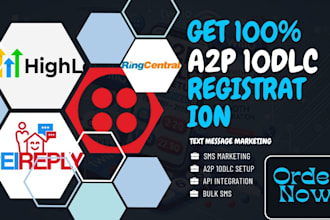 setup SMS a2p 10dlc registration for twilio, gohighlevel, ringcentral tcr, IVR