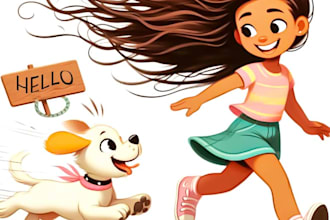 create fantastic african american children story book illustrations