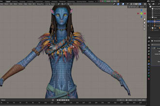 create 3d second life character model 3d object model cloth design second life