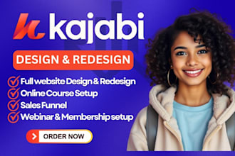 build kajabi website design kajabi landing page kajabi online course funnel setu