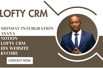 setup real estate lofty crm, kvcore, follow up boss, rei reply idx website lofty