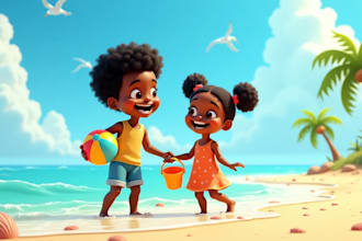 design american african children book illustration ,book cover and story book
