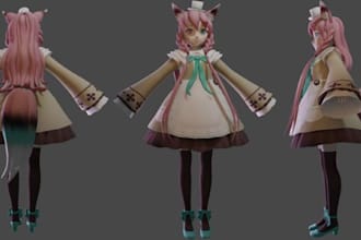 custom VR chat furry avatar, VR character or 3d vtuber for vrchat game