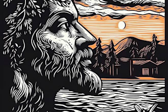 create a unique using excellent linocut art
