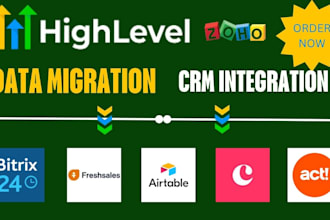 setup data migration zoho gohighlevel freshsales airtable copper bitrix24 act
