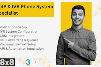 voip IVR 8x8 phone number setup for 3cx vicidial  ringcentral twilio grasshopper