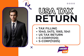 prepare and efile US tax returns for individual and business 1040, 1120, 1065