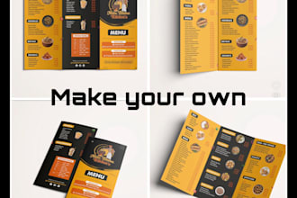 design menu and food list for café bar and restaurants