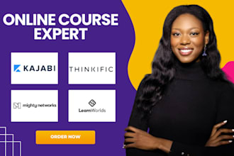 design online course website on thinkific kajabi learnworlds mighty network