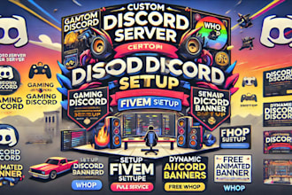 set up discord server gaming discord fivem discord banner whop