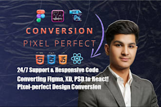 convert figma xd psd sketch to html bootstrap figma to react with tailwind CSS