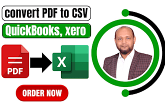 convert PDF to CSV in quickbooks online and xero