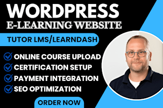 build elearning wordpress website with learndash tutor lms