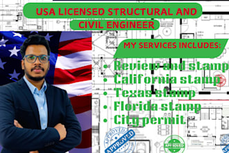 do california civil and structural engineer review stamp city permit usa drawing