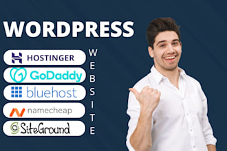build wordpress website on bluehost siteground hostinger godaddy website