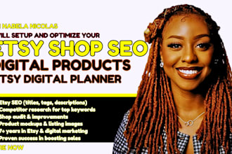 etsy digital product shop, etsy digital planner, printable planner, shop setup