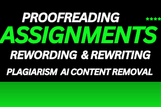 do 2000 words proofreading rewording editing ai content removal essay writing