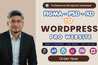 convert figma to elementor or figma to wordpress website