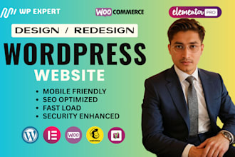 do modern and responsive wordpress website design with elementor pro