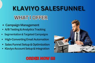 setup klaviyo salesfunnel landing page email campaign