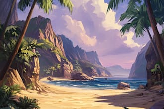 design visual anime background and environment art