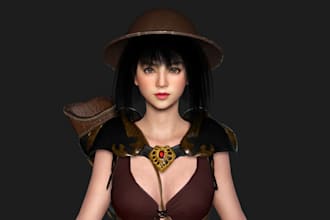 do 3d game character model, stylized 3d character, 3d game art, 3d game asset