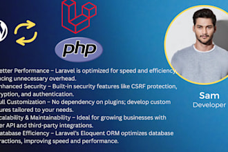 convert your wordpress website to PHP laravel  react website