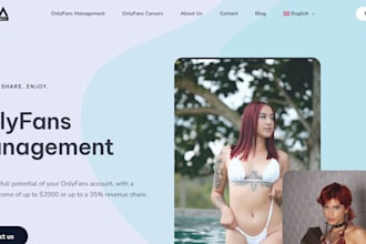 design onlyfans agency modeling landing page onlyfans management onlyfan website