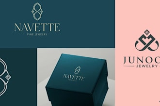 design luxury jewelry heraldic, boutique and feminine logo